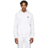 Nike Sportswear Club Logo-embroidered Cotton-blend Jersey Hoodie In White