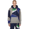 AHLUWALIA STUDIO AHLUWALIA MULTICOLOR BEADED OVERSTITCH PATCHWORK HOODIE