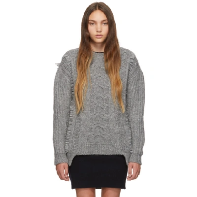 Stella Mccartney Crewneck Cable-knit Alpaca-blend Jumper In 1500 Grey