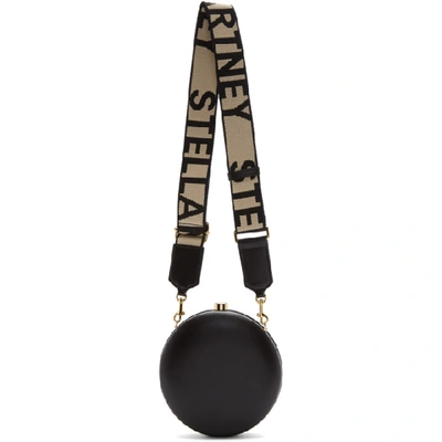 Stella Mccartney Mini Round Perforated Logo Bag In Black