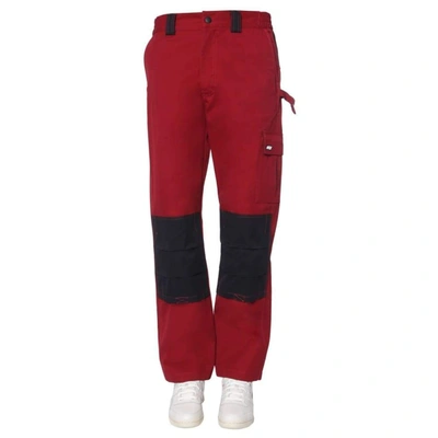Msgm Mens Red Cotton Trousers