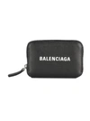 BALENCIAGA BLACK LEATHER WALLET,580077DLQ4N1000