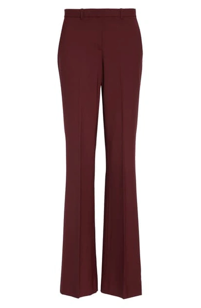 Theory Demitria 2 Stretch Good Wool Suit Pants In Deep Mulberry
