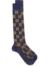 Gucci Monogram Socks In Blue