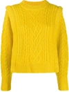 Isabel Marant Étoile Tyle Wool Cable Knit Sweater In Yellow