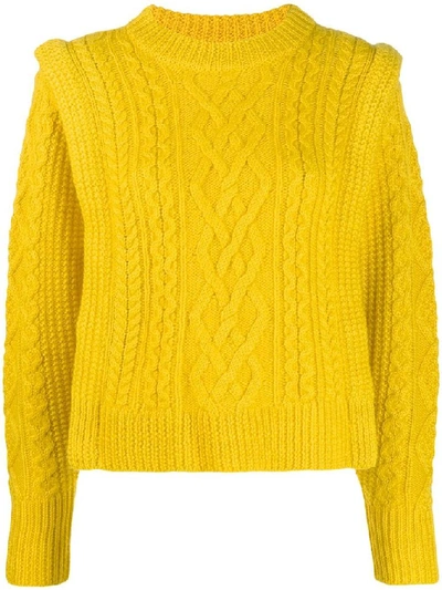 Isabel Marant Étoile Tyle Wool Cable Knit Jumper In Yellow