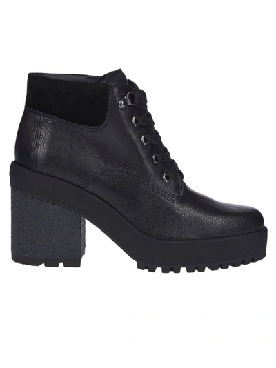 Hogan H475 Black Ankle Boots With Suede Detail