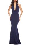 Dress The Population Camden Mermaid Hem Evening Gown In Navy