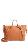 Ted Baker Small Olmia Knotted Handle Leather Tote In Tan