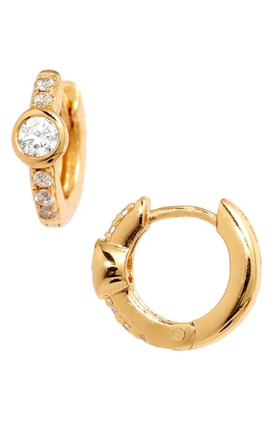 Argento Vivo Cubic Zirconia Huggie Hoop Earrings In Gold