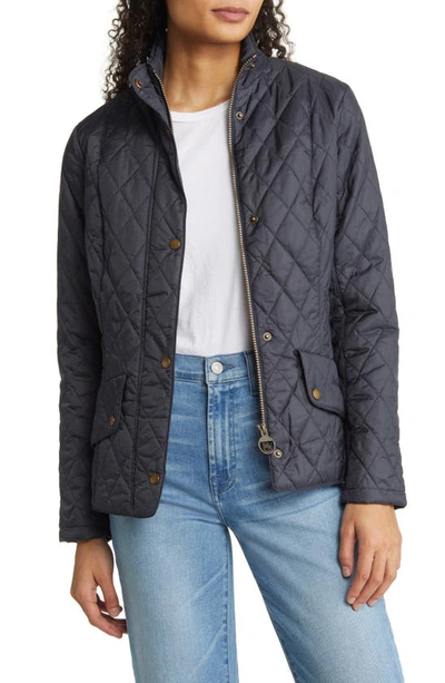 Barbour Flyweight Cavalry Quilted Jacket In Navy