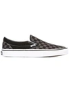 Vans Checked Slippers In Grey