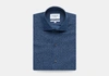 LEDBURY MEN'S WINHALL PRINT DRESS SHIRT CADET BLUE COTTON,1W18R6-052-602-17-36