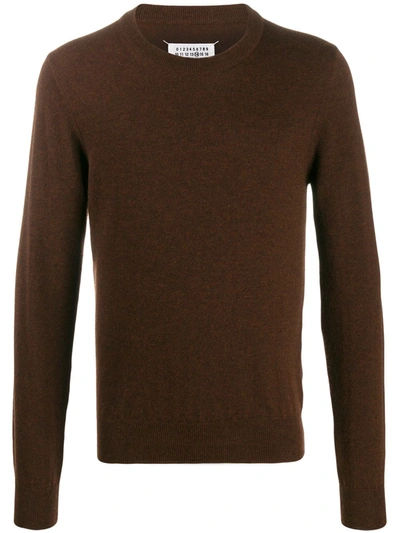 MAISON MARGIELA ELBOW PATCHES CREW NECK KNITTED SWEATER 