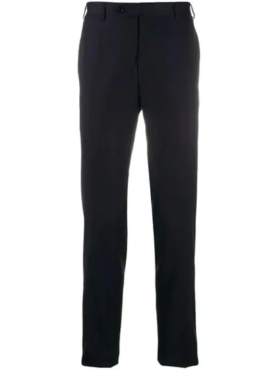 Canali Slim-fit Stretch-wool Trousers In Navy