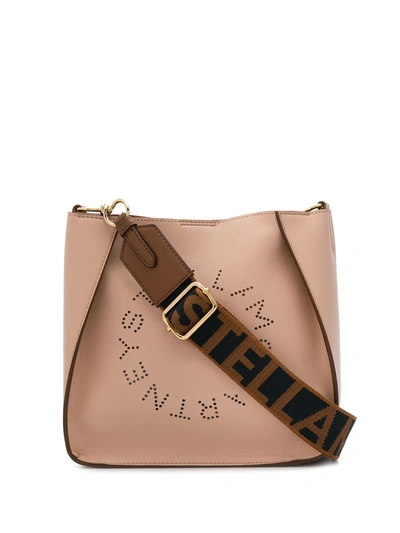 Stella Mccartney Perforated Logo Shoulder Bag In Pink