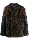 SIES MARJAN SIES MARJAN FUR TEXTURED COAT - 棕色