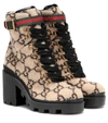 Gucci Beige Wool Gg Boots In Beige