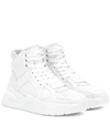 BALMAIN High-top leather trainers,P00404518