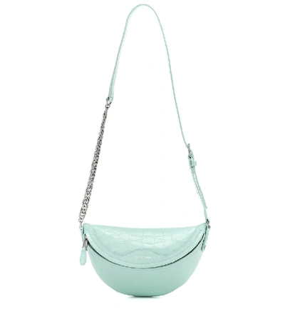Balenciaga Souvenirs Xxs Leather Belt Bag In Turquoise