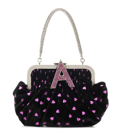 Attico Embroidered Hearts Shoulder Bag In Multi