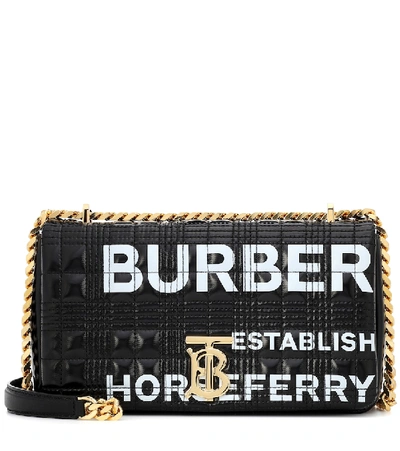 Burberry Small Horseferry Print Quilted Lola Bag In Black