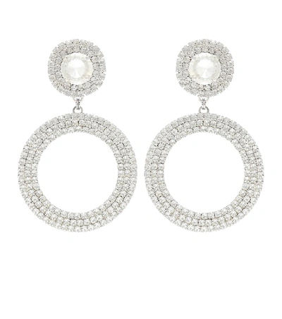 Alessandra Rich Oversized Silver-tone Crystal Clip Earrings In 001 Crystal