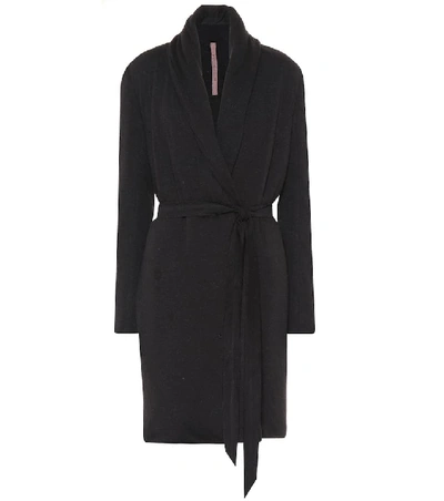 Rick Owens Wool-blend Wrap Coat In Black
