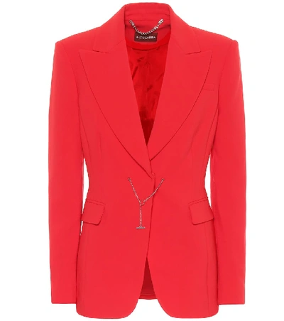 Altuzarra Wool Crepe Fitted Chain-front Blazer In Red