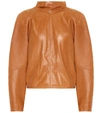 ISABEL MARANT CABY LEATHER BLOUSE,P00399417