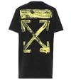 OFF-WHITE PRINTED COTTON T-SHIRT,P00406140