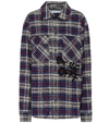 OFF-WHITE CHECKED COTTON-BLEND SHIRT JACKET,P00406159