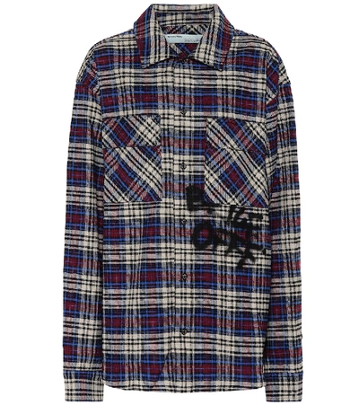 Off-white Checked Cotton-blend Shirt Jacket In Multicoloured