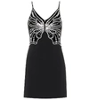 David Koma Butterfly-motif Stretch-crepe Mini Dress In Black