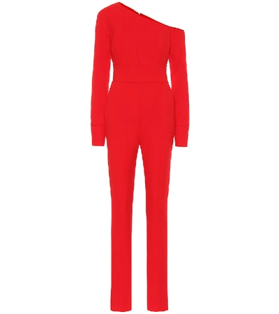 David Koma Wool Jumpsuit In Red