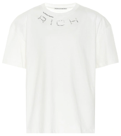 Alessandra Rich Embellished Cotton T-shirt In White