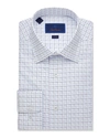 DAVID DONAHUE MEN'S TRIM-FIT BOX CHECK DRESS SHIRT,PROD225360135