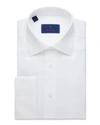 David Donahue Dobby Weave French Cuff Trim Fit Formal Shirt In White