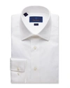 David Donahue Trim Fit Royal Oxford Dress Shirt In White