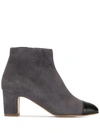 RUPERT SANDERSON CONTRAST ZIPPED ANKLE BOOTS