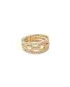 DAVID YURMAN STAX 18K YELLOW GOLD DIAMOND 3-ROW RING,PROD225130062