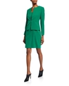 ALBERT NIPON TWO-PIECE STRETCH CREPE SEAM DETAIL JACKET & SHEATH DRESS SET,PROD224790315