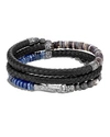 John Hardy Men's Chain Collection Multi-stone, Sterling Silver & Leather Wrap Bracelet In Black