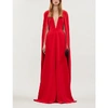 STELLA MCCARTNEY CAPE-DETAIL PANELLED STRETCH-CREPE GOWN