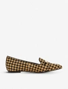 DUNE WOMENS DOGTOOTH PRINT LEATHER GRACED SADDLE-TRIM HOUNDSTOOTH LEATHER LOAFERS 3,942-10105-0076500620022826