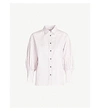 SANDRO CHECKED PUFF-SLEEVE COTTON SHIRT