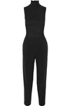 Herve Leger Bandage And Crepe Turtleneck Jumpsuit In Black