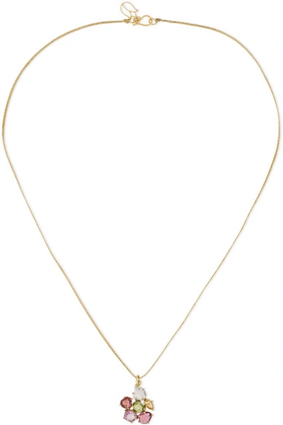 Pippa Small 18-karat Gold, Cord And Spinel Necklace