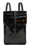 Rains Mini Waterproof Holographic Backpack In Beige Holographic