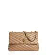 Tory Burch Kira Chevron Quilted Leather Shoulder Bag In Classic Taupe
